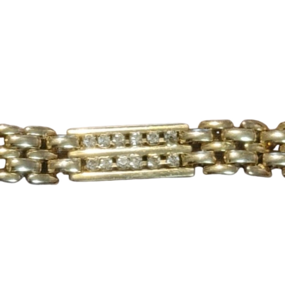 Elegant Gold-Tone Bracelet With Rhinestones - Picture 5 of 5